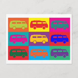 Camper Van Pop Art Postkarte
