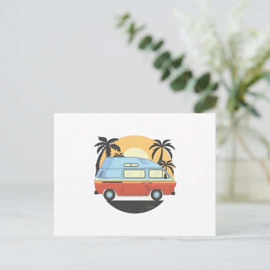 Camper Van Postkarte (Stehend Vorderseite)