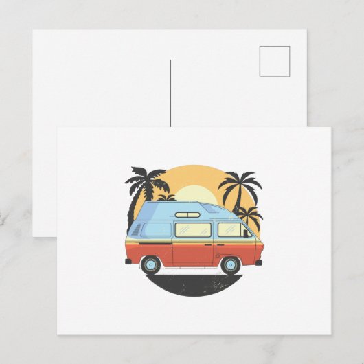 Camper Van Postkarte (Vorne/Hinten)