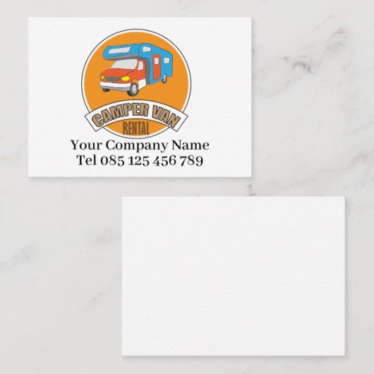Camper Van Sign Visitenkarte (Vorne/Hinten)