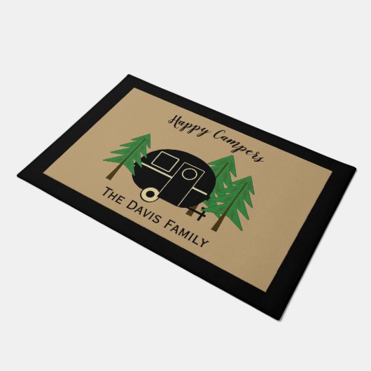 Camper Van Tan und Black Fußmatte (Schrägansicht)