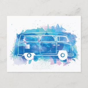 Camper Van Watercolor Postkarte