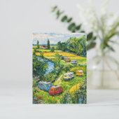 Camper Vans by Tulip Fields Fantasy Painting Postkarte (Stehend Vorderseite)