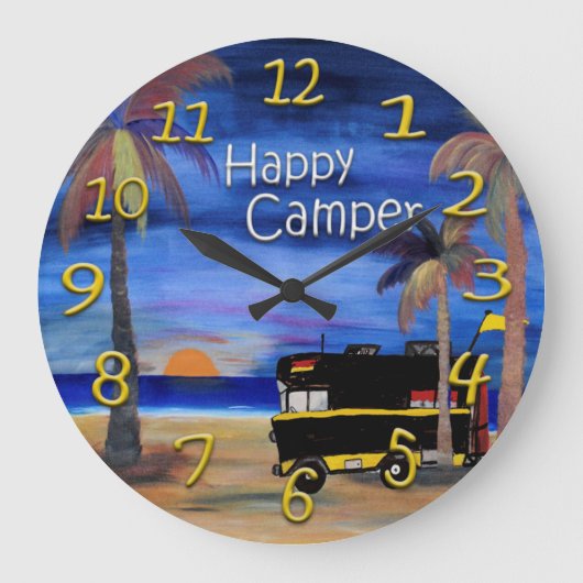 Camper Wall Clock Große Wanduhr (Vorderseite)