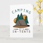 Camper-Wortspiel-Camping ist es in den Zelten Karte (Gelbe Blume)