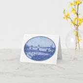 Camperdown Blue Notecard Karte (Gelbe Blume)