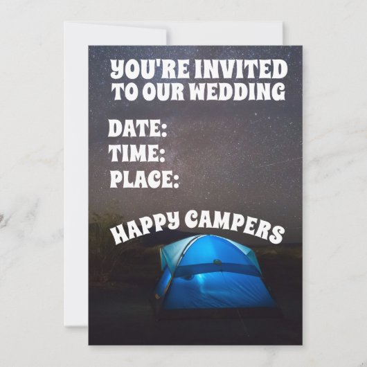 CAMPERS CAMPING COUPLE WEDING CUSTOM EINLADUNGEN (Vorderseite)