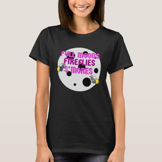 Campers Full Moons Fireflies Smores T-Shirt (Vorderseite)