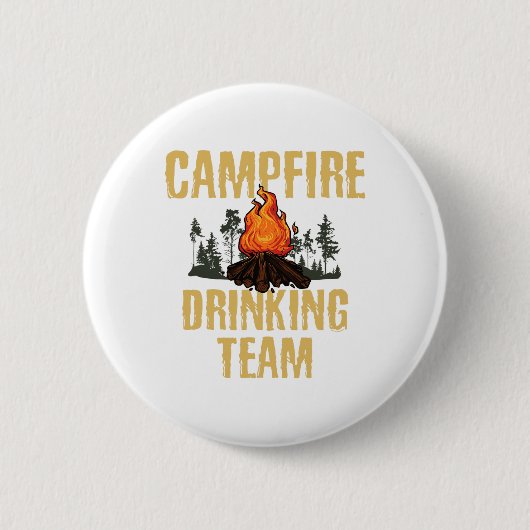 Campers Geschenk - Lagerfeuer-Trinkteam Campen Out Button (Vorderseite)