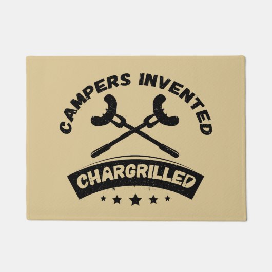 Campers Inventar Chargrilled Funny Campfire Joke Fußmatte (Vorderseite)