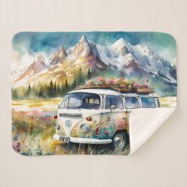 Campervan Bliss Retro Campervan im Gebirge Sherpadecke
