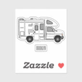 Campervan Cartoon Illustration Aufkleber (Blatt)