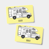 Campervan Cartoon Illustration Ausweis (Vorder- & Rückseite)
