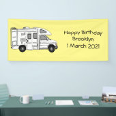 Campervan Cartoon Illustration Banner (Messe)