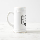 Campervan Cartoon Illustration Bierglas (Links)