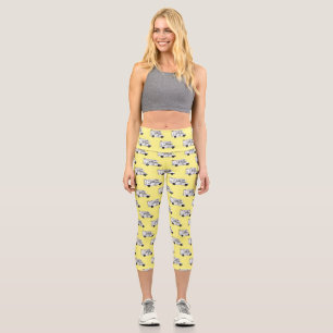 Campervan Cartoon Illustration Capri Leggings