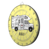 Campervan Cartoon Illustration Dartscheibe (Vorderseite rechts)
