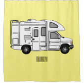 Campervan Cartoon Illustration Duschvorhang (Vorderseite)
