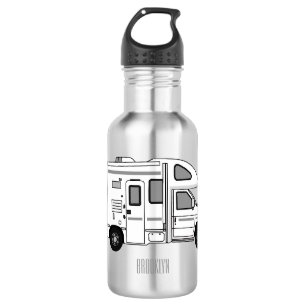 Campervan Cartoon Illustration Edelstahlflasche