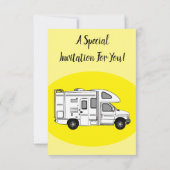 Campervan Cartoon Illustration Einladung (Rückseite)