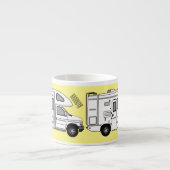 Campervan Cartoon Illustration Espressotasse (Vorderseite)