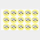 Campervan Cartoon Illustration Etiketten (Blatt)