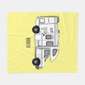 Campervan Cartoon Illustration Fleecedecke (Vorderseite (Horizontal))