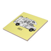 Campervan Cartoon Illustration Fliese (Seite)