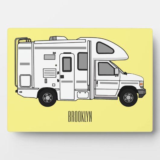 Campervan Cartoon Illustration Fotoplatte (Vorderseite)