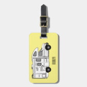 Campervan Cartoon Illustration Gepäckanhänger (Vorderseite vertikal)