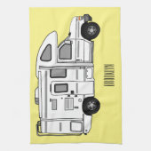 Campervan Cartoon Illustration Geschirrtuch (Vertikal)