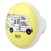 Campervan Cartoon Illustration Keramikknauf (Rechts)