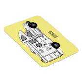 Campervan Cartoon Illustration Magnet (Rechte Seite)