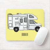 Campervan Cartoon Illustration Mousepad (Mit Mouse)