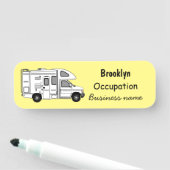 Campervan Cartoon Illustration Namensschild (Beispiel)
