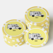 Campervan Cartoon Illustration Pokerchips (Stapel)