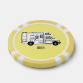Campervan Cartoon Illustration Pokerchips (Einzeln)