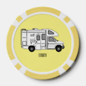 Campervan Cartoon Illustration Pokerchips (Rückseite)