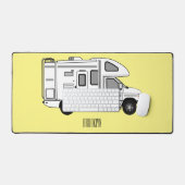 Campervan Cartoon Illustration Schreibtischunterlage (Tastatur & Maus)