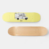 Campervan Cartoon Illustration Skateboard (Horizontal)