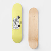 Campervan Cartoon Illustration Skateboard (Vorderseite)