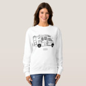 Campervan Cartoon Illustration Sweatshirt (Vorne ganz)