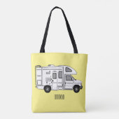 Campervan Cartoon Illustration Tasche (Rückseite)