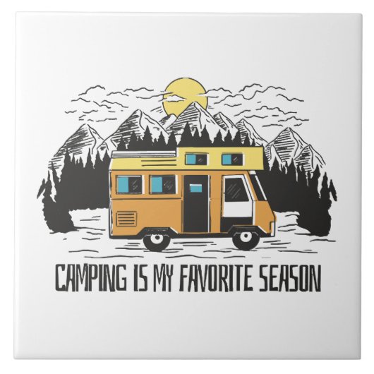 Campervan Mountain Retreat Fliese (Vorderseite)