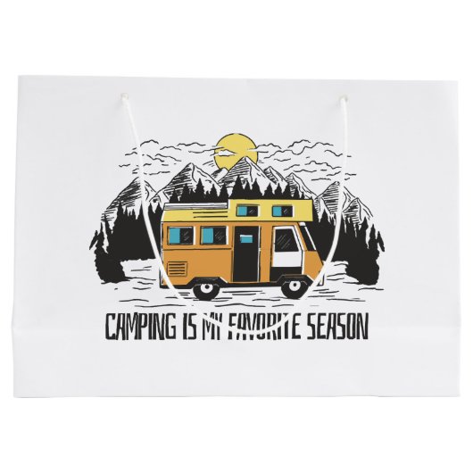 Campervan Mountain Retreat Große Geschenktüte (Rückseite)