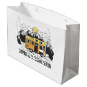 Campervan Mountain Retreat Große Geschenktüte (Rückseite Schrägansicht)