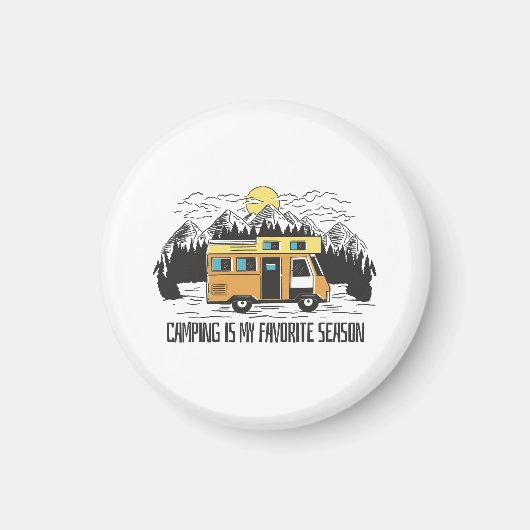 Campervan Mountain Retreat Magnet (Vorne)