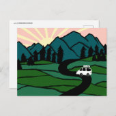 Campervan Mountains Vanlife RV Sunrise Postkarte (Vorne/Hinten)