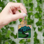 Campervan Mountains Vanlife RV Sunrise Schlüsselanhänger (Hand)