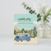 Campervanlife: Postkarte mit Retro-Campervan (Stehend Vorderseite)